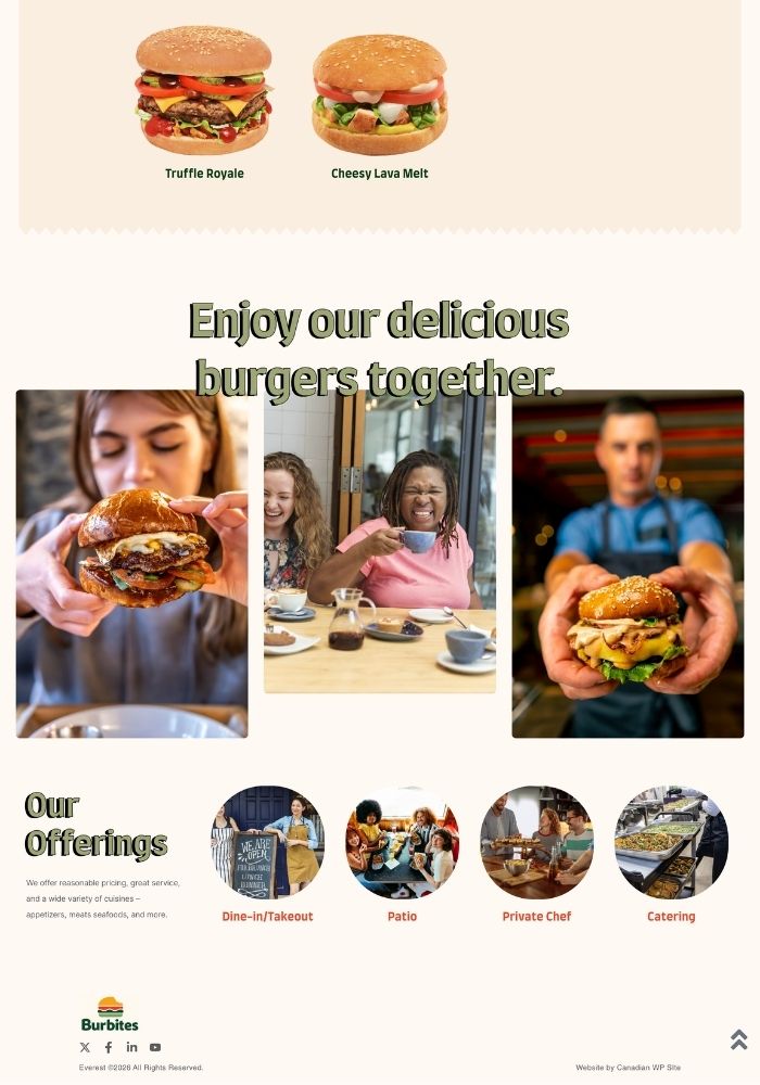 Burbites – Restuarant Website