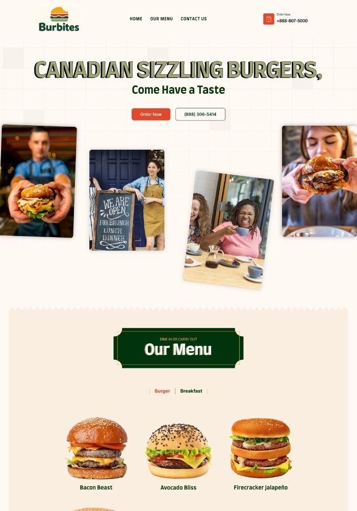 Burbites - Restuarant Website