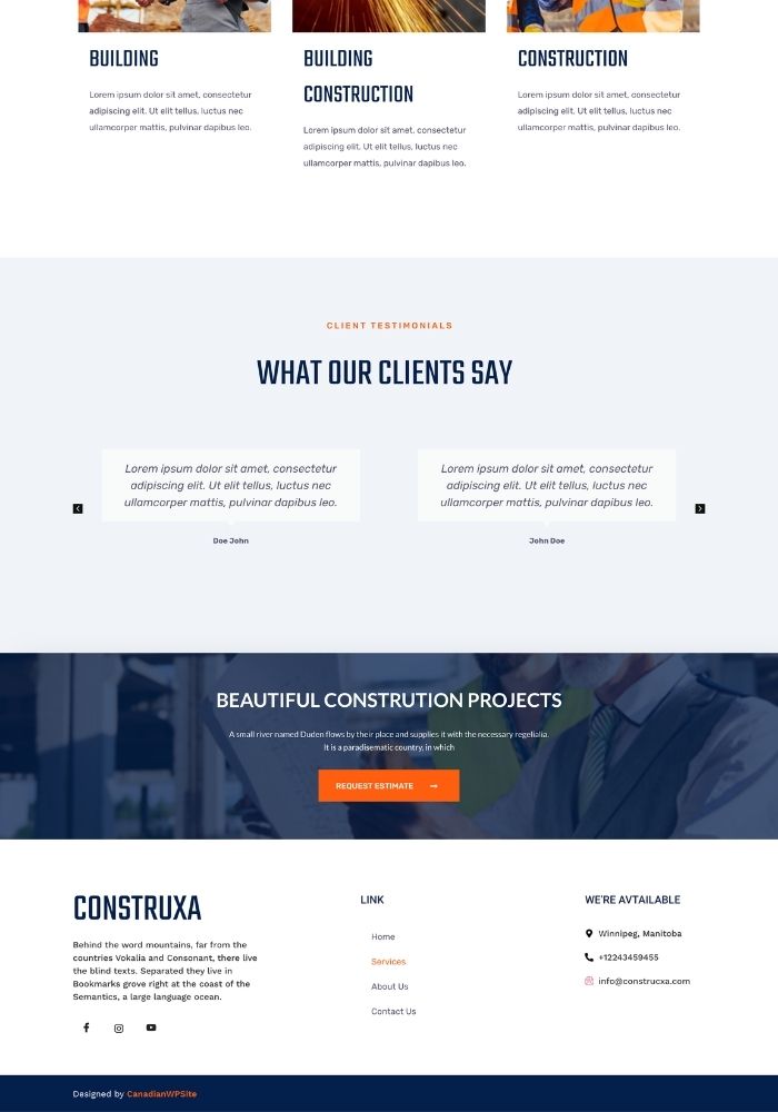 Construxa – Construction Website