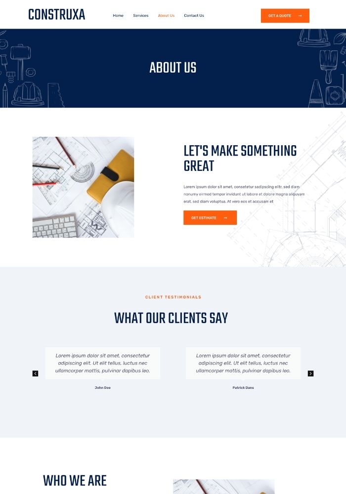 Construxa – Construction Website