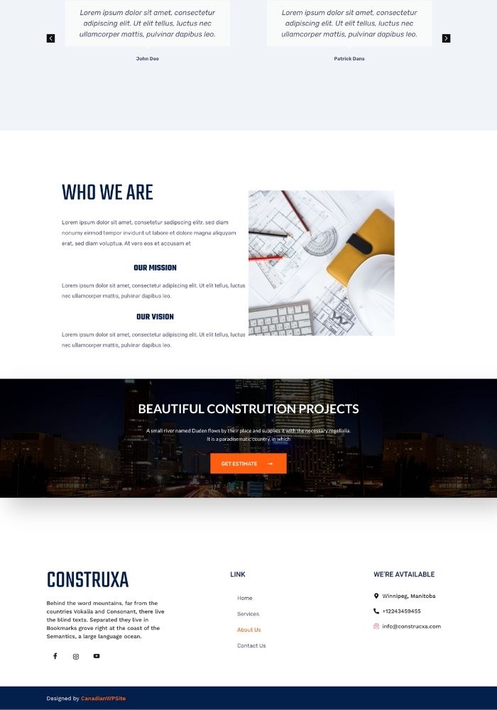 Construxa – Construction Website