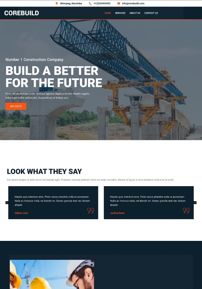 Corebuild - Construction Website