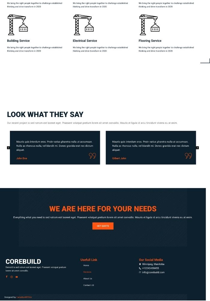 Corebuild – Construction Website