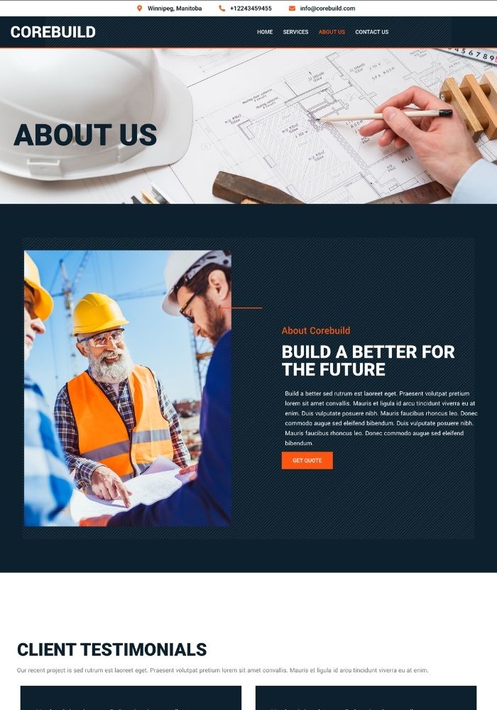 Corebuild – Construction Website