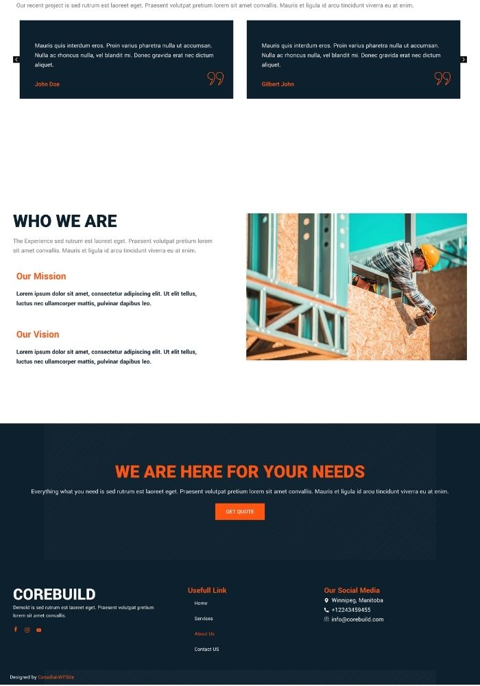 Corebuild – Construction Website
