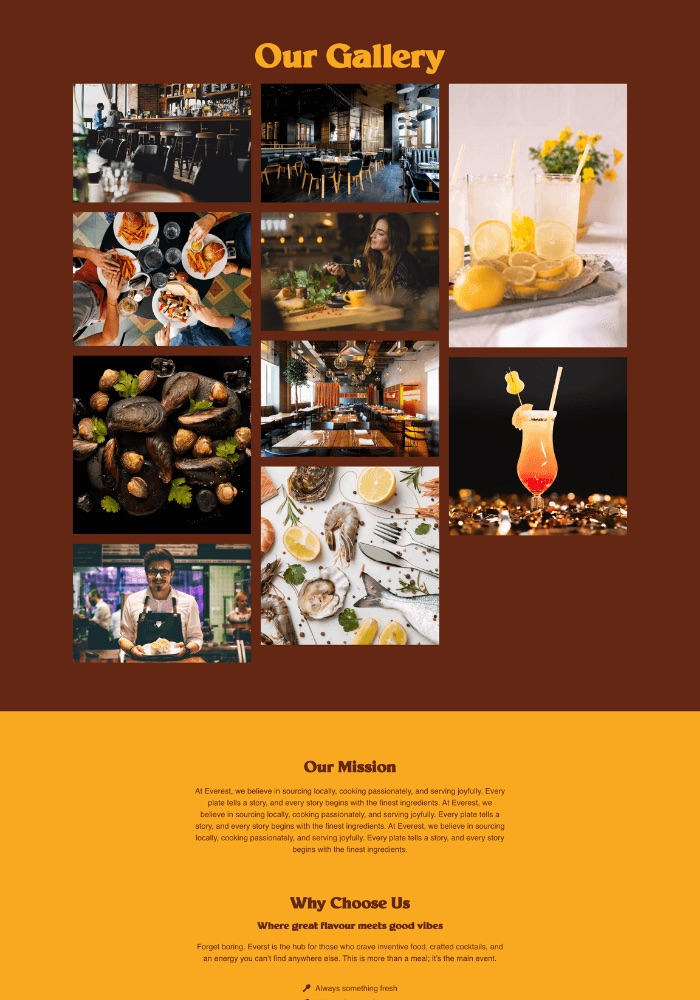 Everest – Restuarant Website