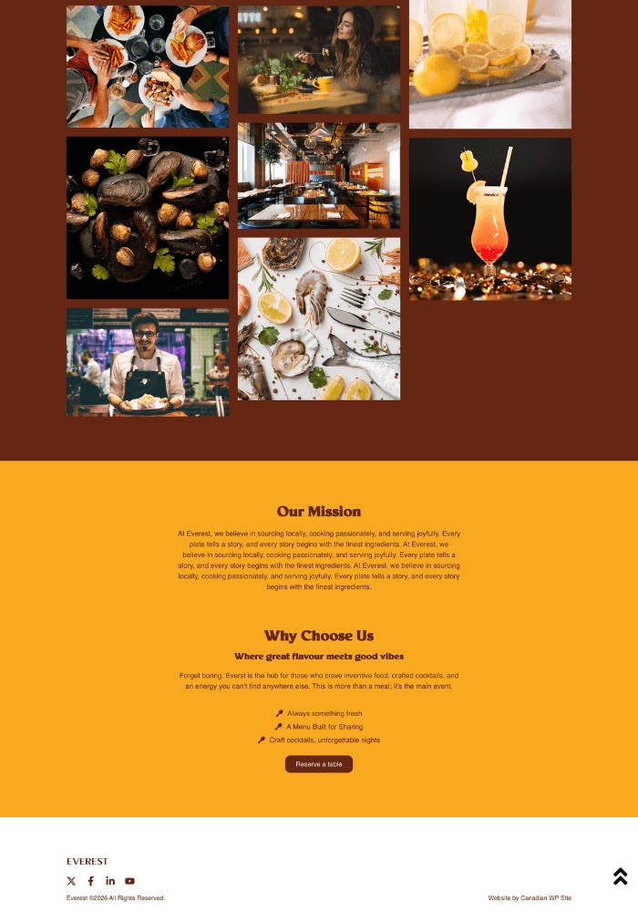 Everest – Restuarant Website