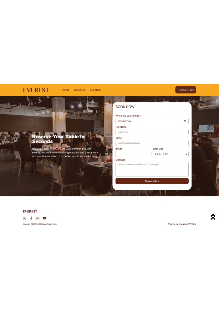 Everest – Restuarant Website