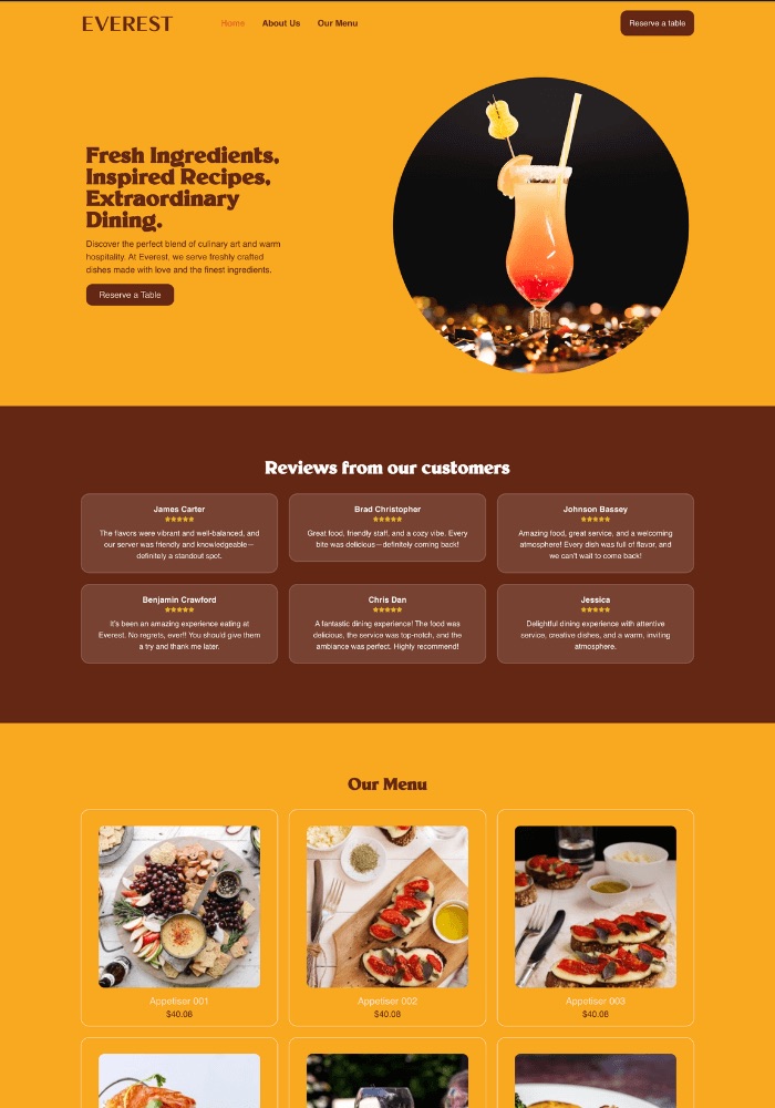 Everest - Restuarant Website