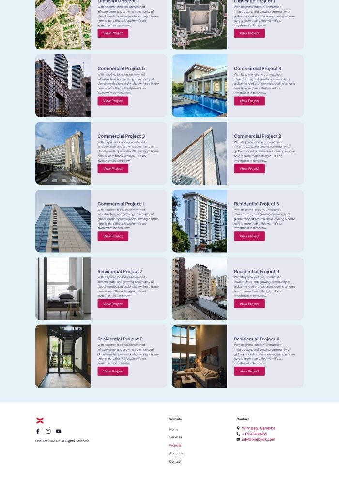 Oneblock – Construction Website