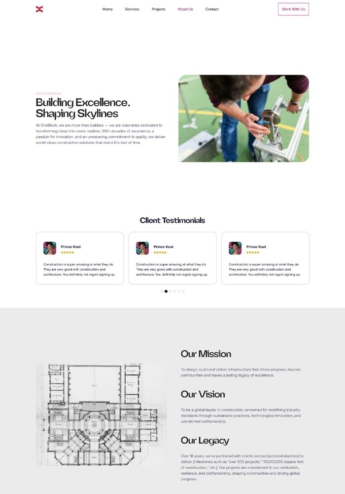 Oneblock – Construction Website