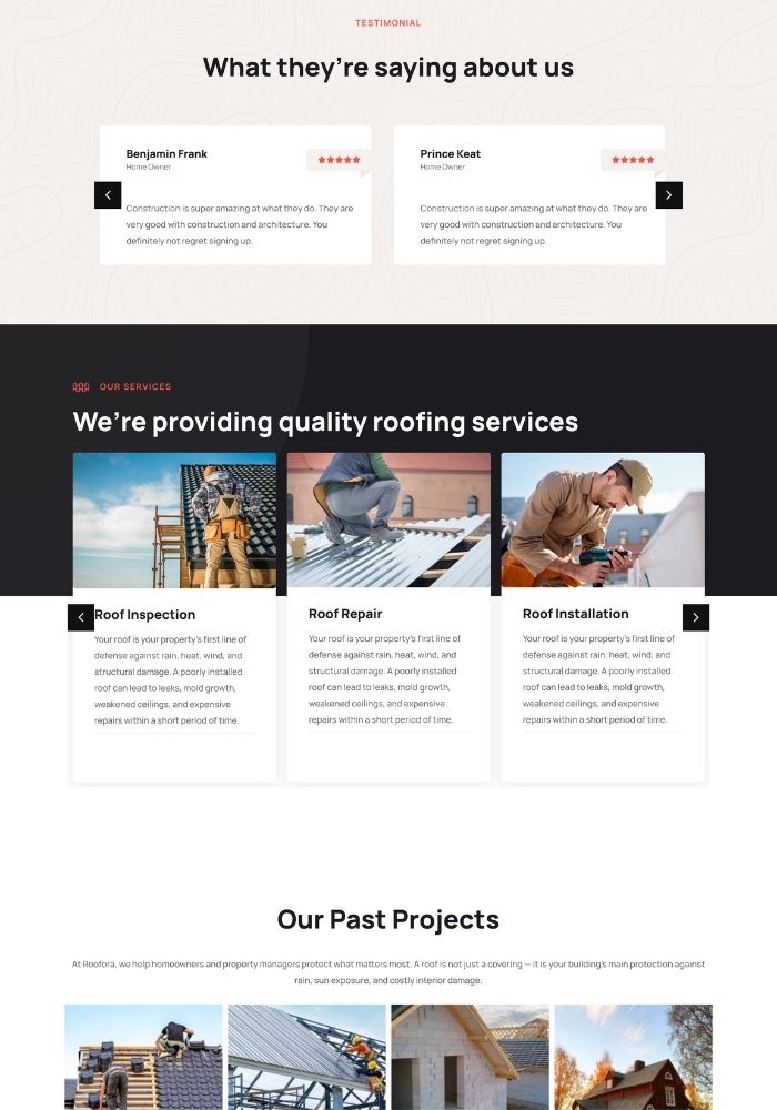 Roofora – Roofing Website