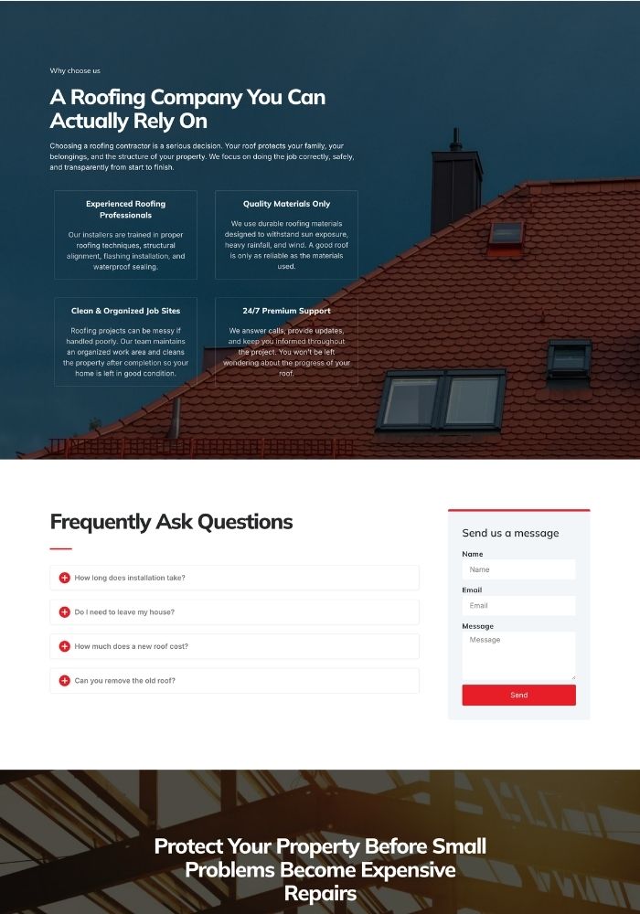 Top Roof – Roofing Website