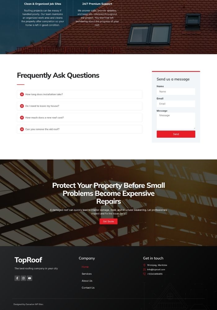 Top Roof – Roofing Website