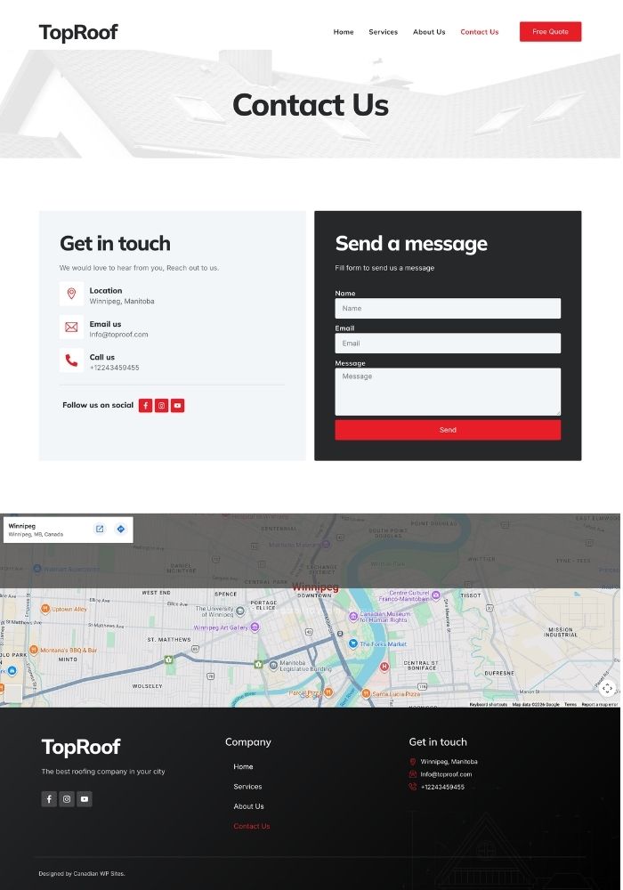 Top Roof – Roofing Website