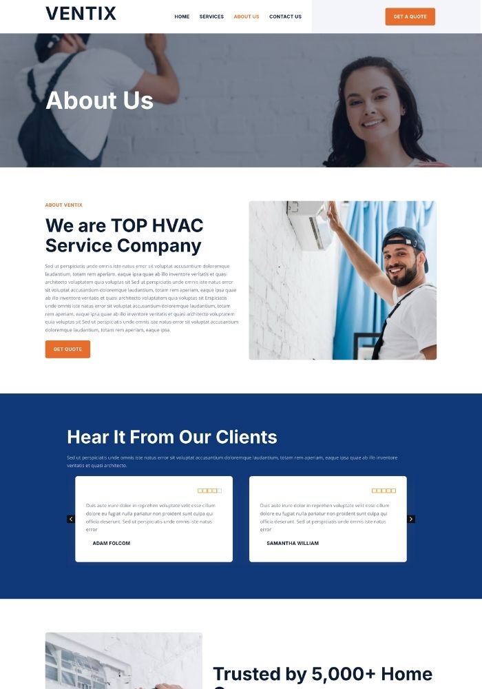 Ventix – HVAC Website